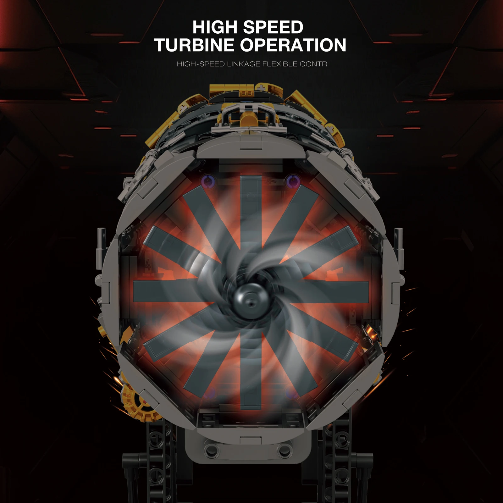 Reobrix 1812 STKS 1:17 F35 900 Turbofan Motor Model Kit Elektrische Versie Technische Bouwsteen Bakstenen MOC Speelgoed Voor Volwassenen Kinderen