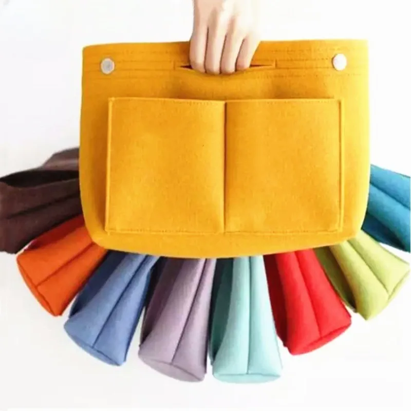 Bolso de almacenamiento para mujer, bolsa de viaje de fieltro, bolsa de almacenamiento de billetera forrada