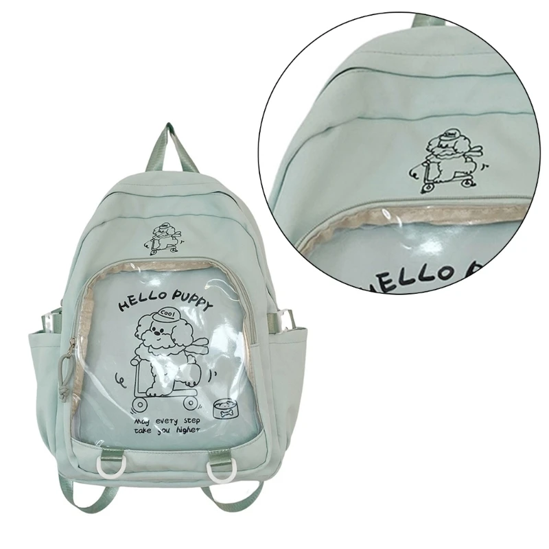 Women Transparent Backpack Pin Display Itabag Japanese School Bag