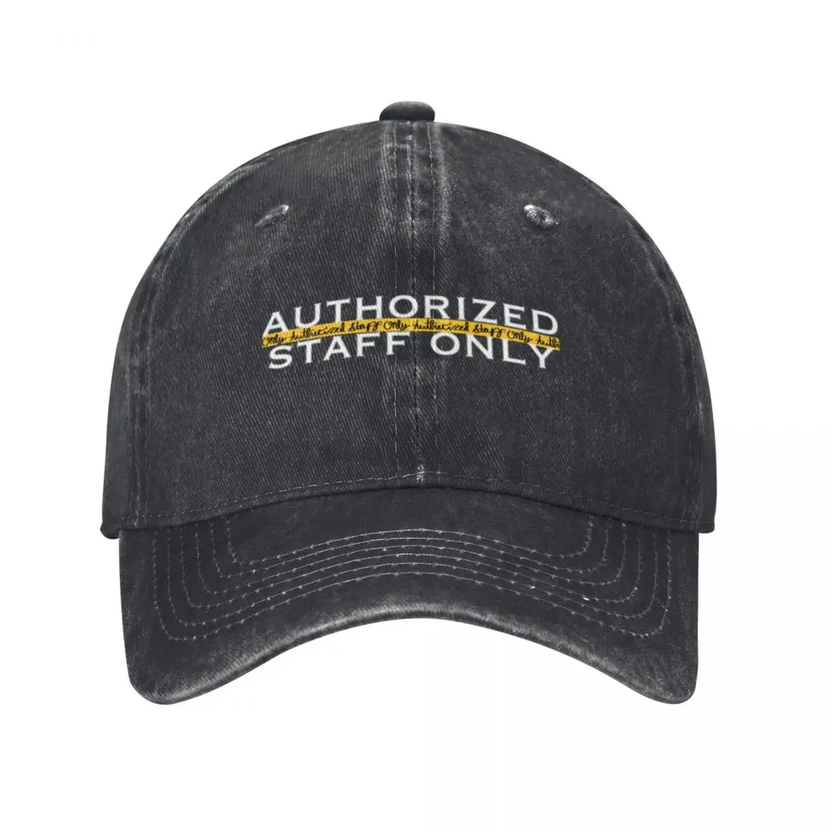 Authorized Staff Only, Caution Tape Logo Baseball Cap cute tea Hat New Hat Golf Men Women's