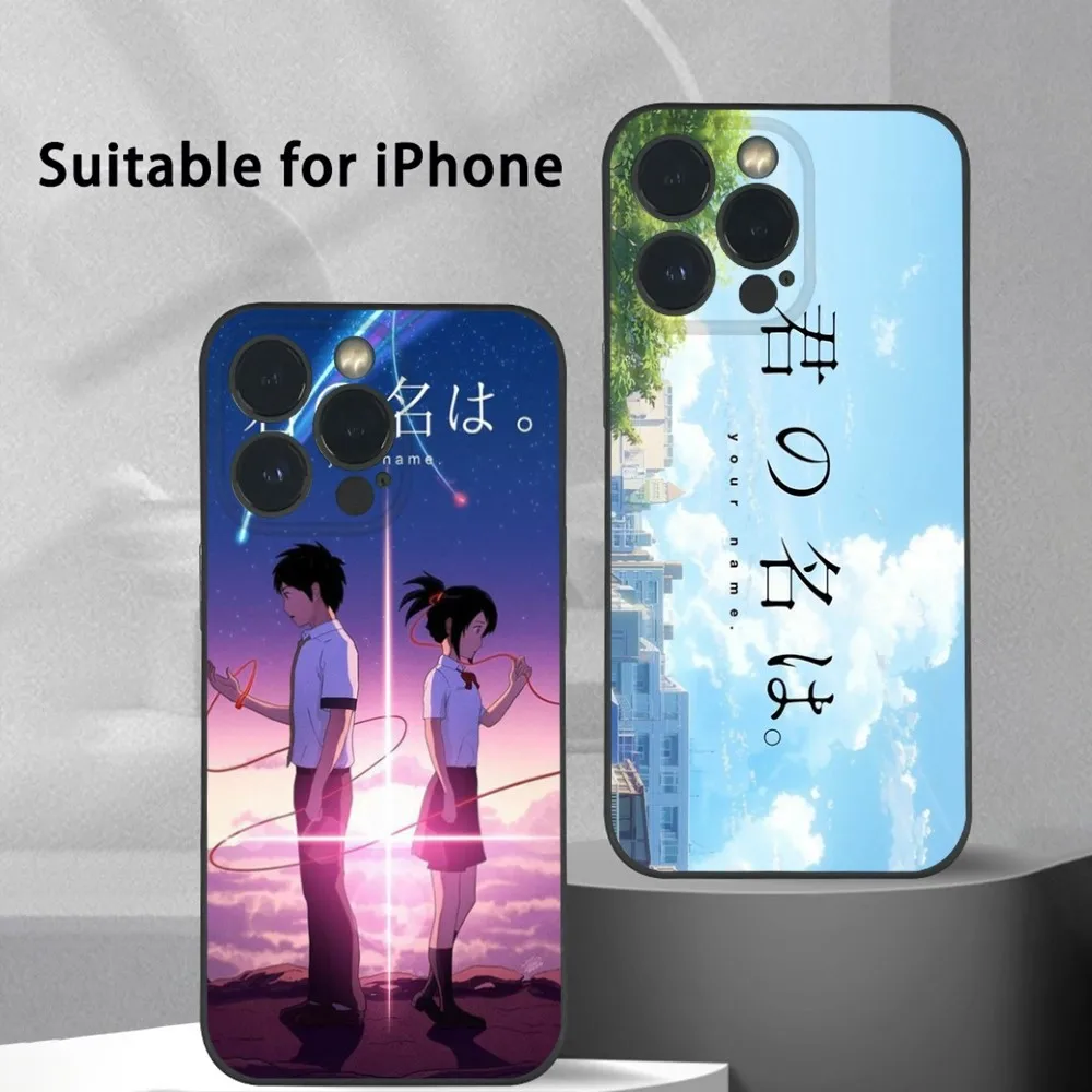 

Your N-Name Anime Phone Case For iPhone 15 14 13 12 11 Pro Xs Max Mini XR X 7 8 Plus Black Frosted Soft Shell Funda Cover