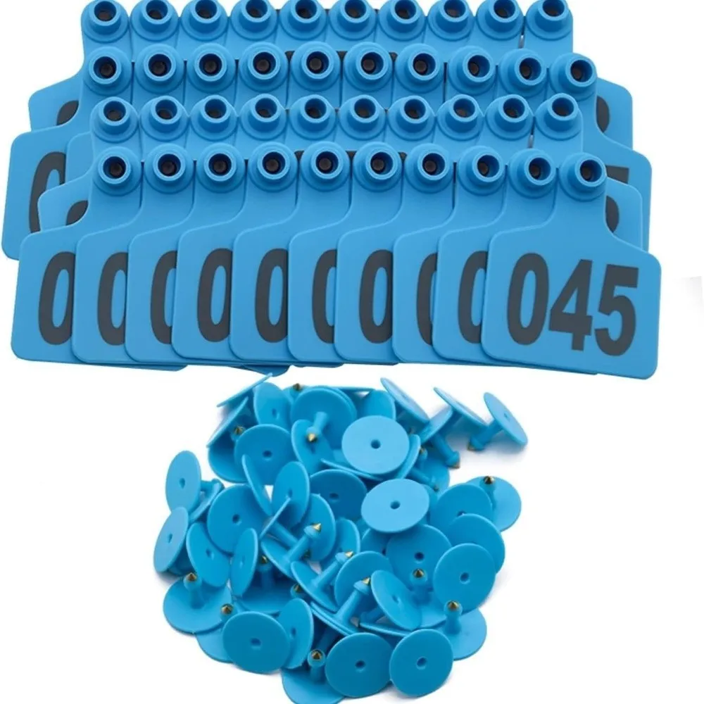 100Pcs 001-100 Numbers Cow Ear Tag Card Identification Durable Pig Sheep Ear Sign Farm Equipment Prevent Getting Lost