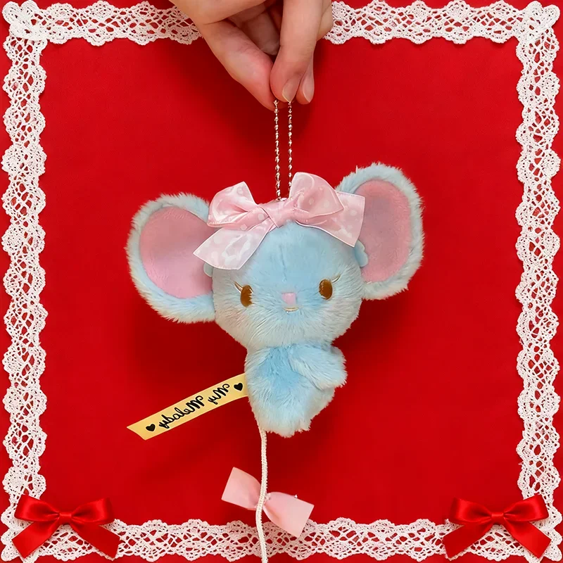 Cute Frando Mouse Plush Keychain with Bowknot Adorable Cartoon Mouse Stuffed Pendant for Bags Keys Perfect Gift for Soft