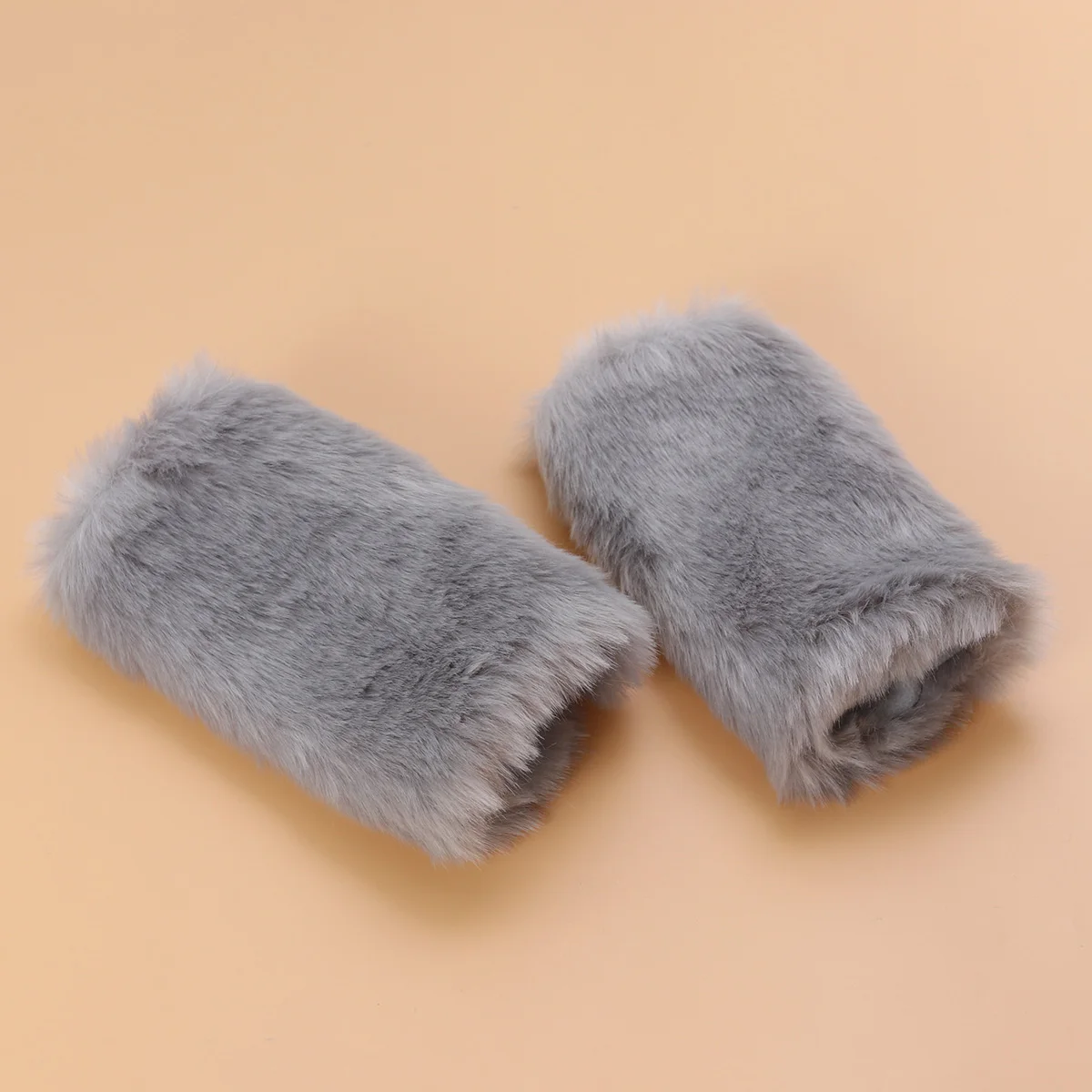 

1 Pair Fingerless Gloves Women Winter Warm Design Durable Medium Length Grey For Outdoor Sports Cycling Jogging Climbing