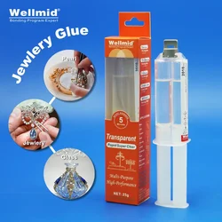Jewelry Glue WELLMID 2010 Transparent and Fast bonding of Jewelry Diamonds Crystals Glass DIY Bonding Repair AB Epoxy Adhesive