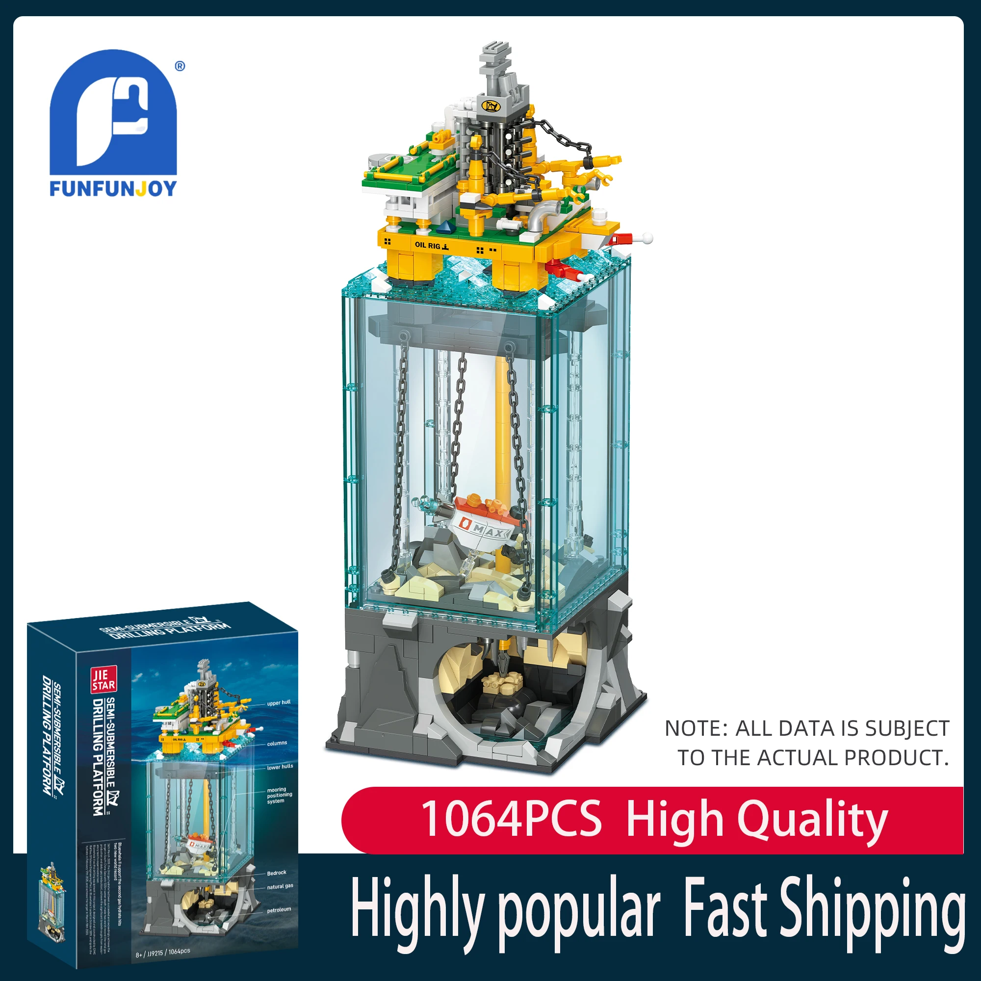 

Набор миниатюрных строительных блоков Moc 1064 детали, совместимый с Lego, «Морская горнодобывающая площадка», идеальный подарок для коллекционеров и энтузиастов