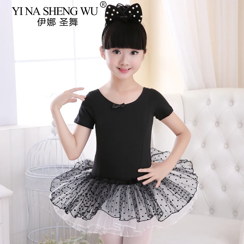 ملابس الرقص للأطفال الفتيات تنورة الباليه تشيو شاكون ممارسة الزي الرسمي بأكمام طويلة أداء الملابس فستان نفخة تنورة