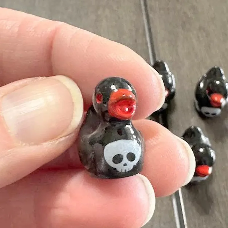 5/10 Uds. Minifiguras de patos de esqueleto de resina en miniatura para decoración del hogar, suministros de adorno de jardín de hadas de micropaisaje DIY