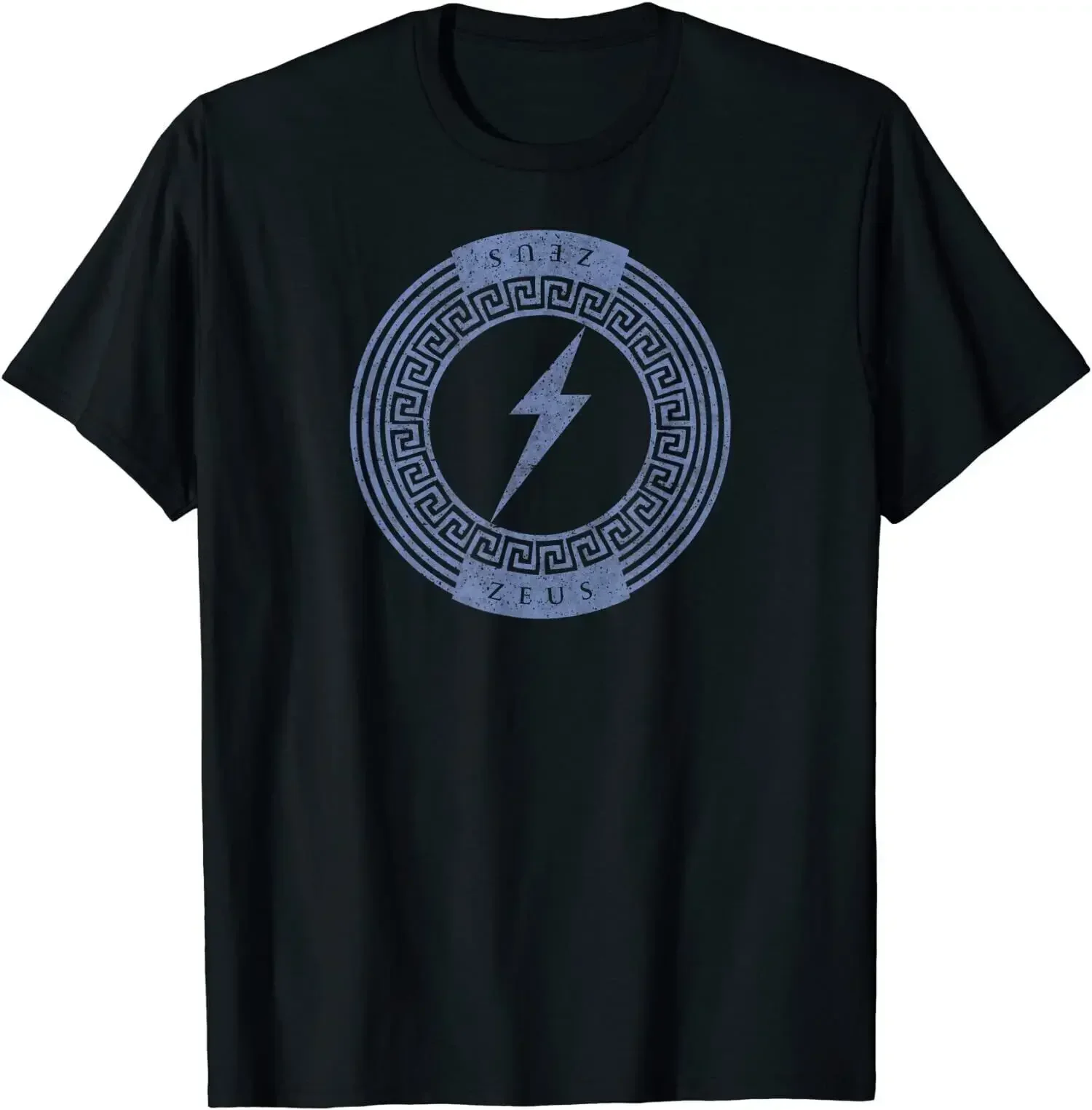 Greek God Zeus Lightnng Bolt Symbol O-Neck Cotton T Shirt Men CasualHigh Quality Print   Dropshipping