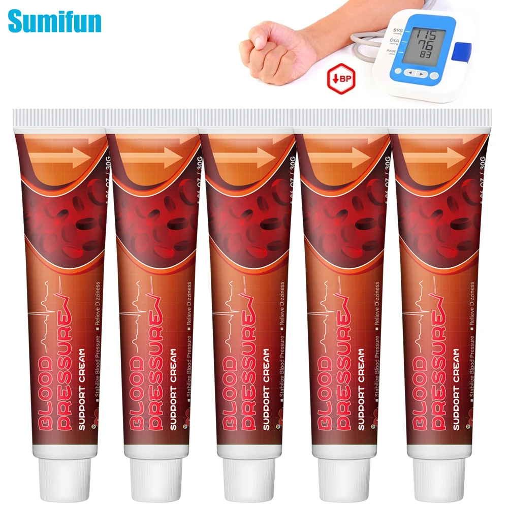 1/2/3/4/5Pcs Sumifun Hypertension Treatment Cream Stabilize Blood Pressure Clean Blood Vessel Anti Hypertensive Medical Plaster