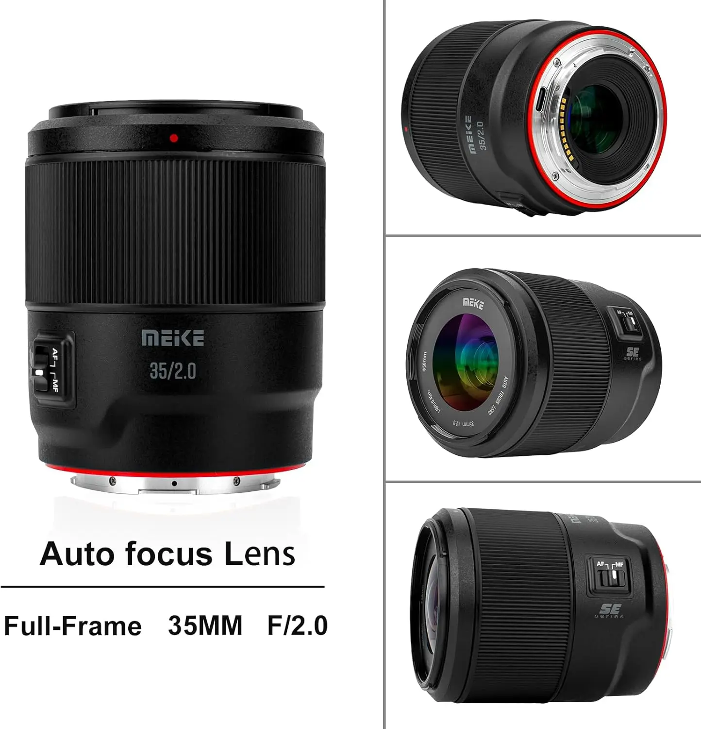 Meike 35mm F2.0 Full Frame Wide-Angle AF STM Lens Auto Focus Fixed Prime Portrait Lenses Lumix Le  Ica M-ount Mirrorless