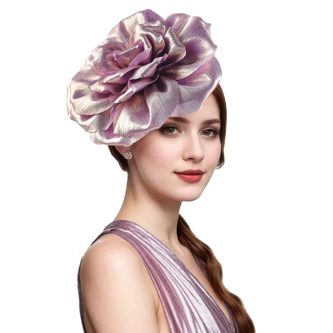 

Элегантный головной убор в стиле Кентукки Дерби с цветочным принтом, многофункциональный чародей для женщин, модный аксессуар для пляжной вечеринки