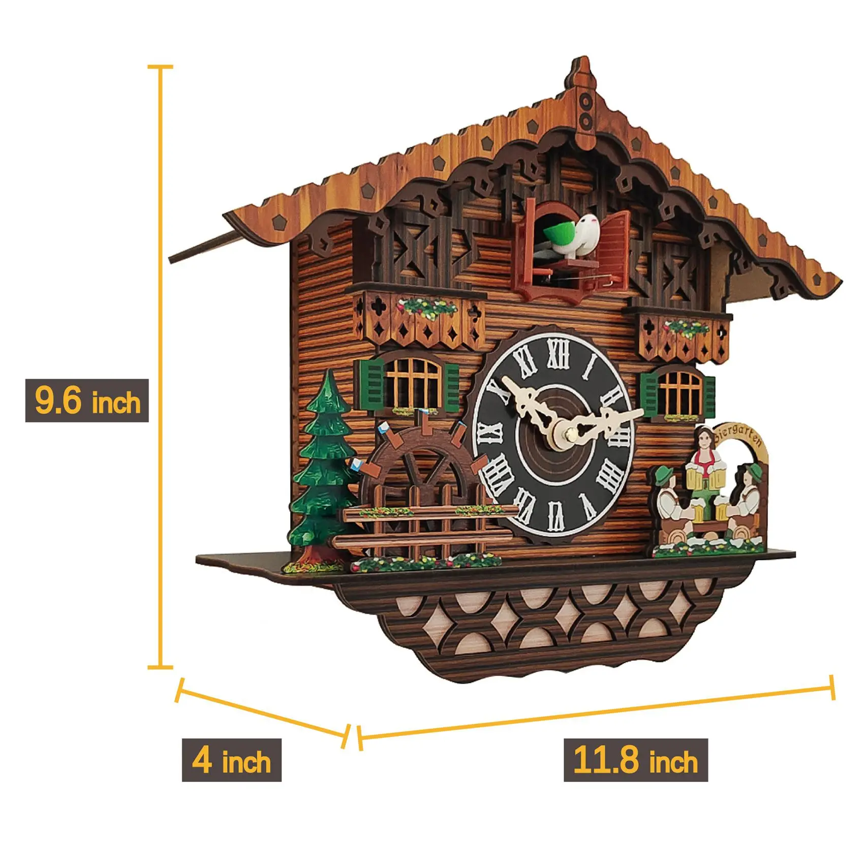 Wooden Clock Wall Mounted Clock Bird Alarm Clock Cuckoo Clocks for Home Kid's Room Decoration HOT