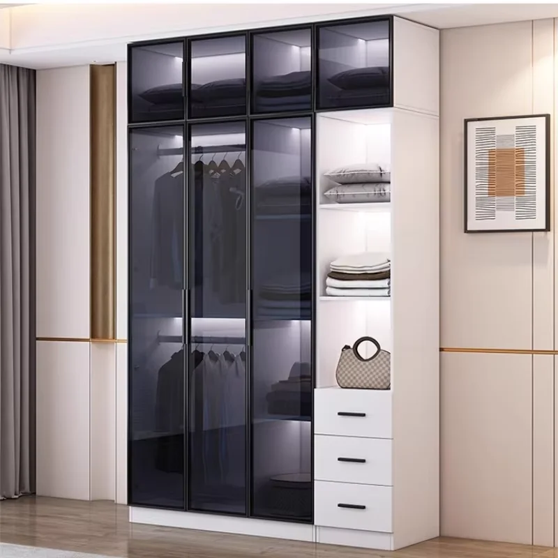 Simple Industrial Wardrobe Hanging Designs Cheap Stylish Wardrobe Cabinet Storage Shelves Armario De Ropa Bedroom Furniture