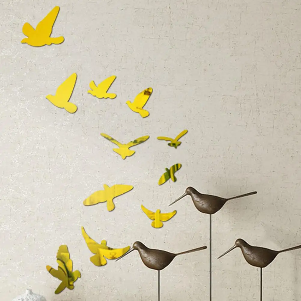 11Pcs/Set Wall Sticker Useful Perfect Result 3D Wall Sticker Bird Vivid 3D Wall Decorative Sticker for Bed Room