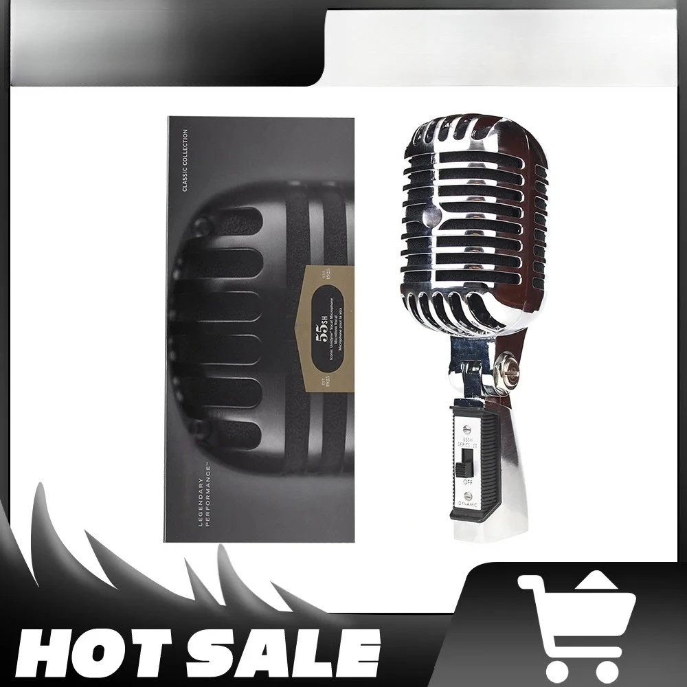 55SH SERIES II Metal Vintage Microphone Simulation Classic Dynamic Vocal Mic Wired Microphone Recording for Karaoke Recording