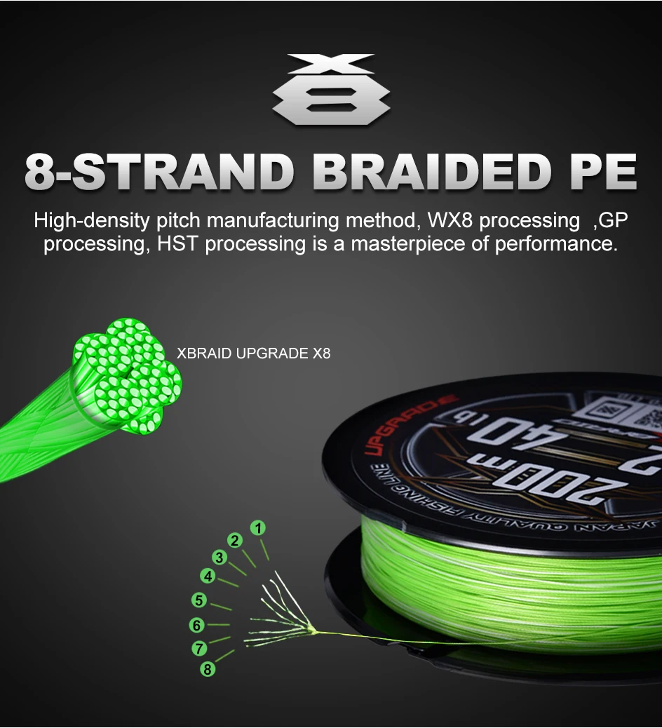 Original YGK X BRAID UPGRADE X8 PE Fishing Line 8 Braided Japan Quality PE Line #0.6-#4 14LB 16LB 22LB 25LB 30LB 40LB 50LB