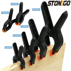 STONEGO Hard Plastic Spring Clips - DIY Woodworking Clamps for Model Making Bonding and Grip 2/3/3.5/4/6/9 inch