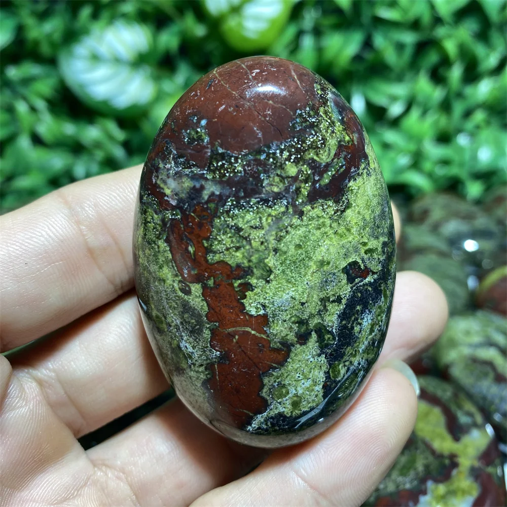 Natural Dragon Blood Stone Crystal Spiritual Energy  Healing Mineral Palm Gemstones Home Craft Decoration Gifts 40*60mm