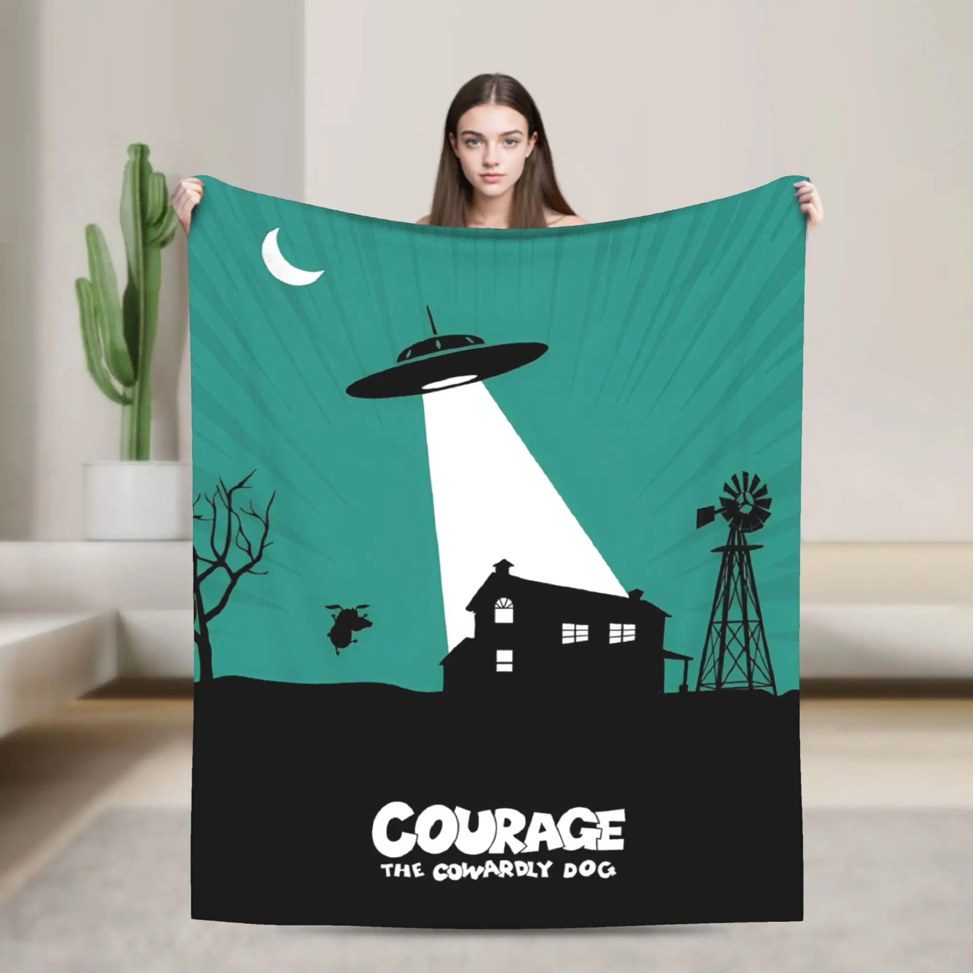

Soft Warm Blankets Airplane Travel Courage Cowardlys Dog Throw Blanket Flannel Bedspread For Bedroom Graphic Sofa Bed Cover