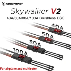 Hobbywing Skywalker 40A 50A 80A 100A V2 Bezszczotkowy regulator prędkości ESC BEC z odwrotną przerwą do stałego skrzydła RC