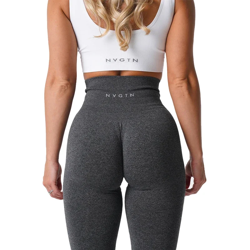 Nvgtn Seamless Fitness Leggings para Mulheres, Shorts de Spandex, Elástico, Respirável, Hip-Lifting, Esportes de Lazer, Calças Justas de Spandex