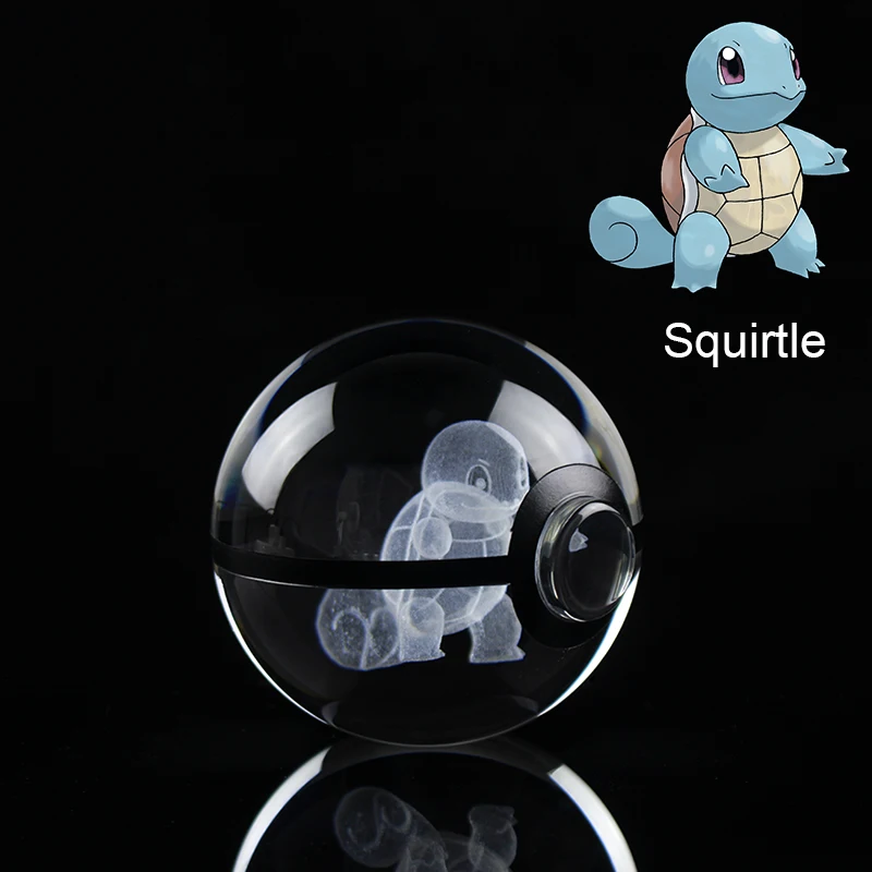 

Hot seller Pokemon Go Squirtle 3D Crystal Ball Toys Christmas Gifts Game Souvenir Collection Home Decoration Glass Ball Pokemon