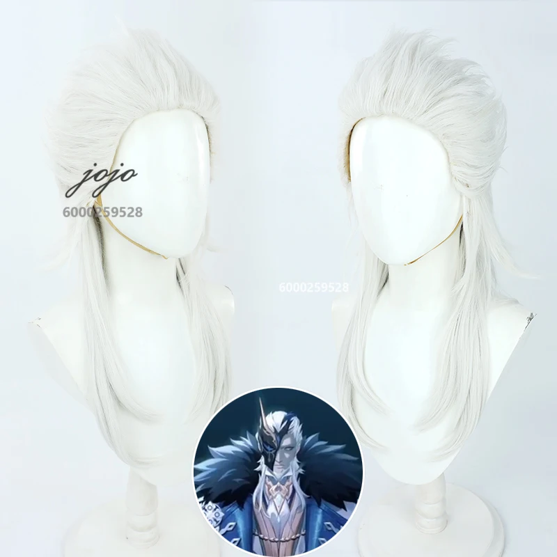 

Game Genshin Impact Pierro Cosplay Wig Silver White Simulated Scalp Fake Hair Halloween christmas Party Women men Essential Wigs