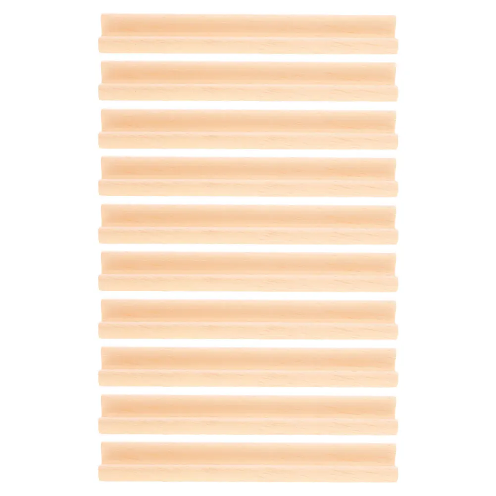 10pcs Wooden Trays Holders For Alphabet Games Smooth Edges Domino Racks Creative Decoration Wooden Display Stand For