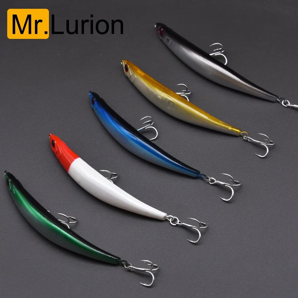 MrLurion 11 cm 11 g 1 Stück Harter Angelbleistiftköder, gebogener Bleistiftfischen schwimmender Minnow-Jerkbait für Hecht, Catfish
