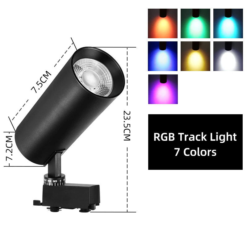 RGB Track Light LED 7 Colors Set Stage Lighting Fixture 220V Rail Ceiling Spot Led Lamps Neon Bar KTV Top Decor Track Lighting