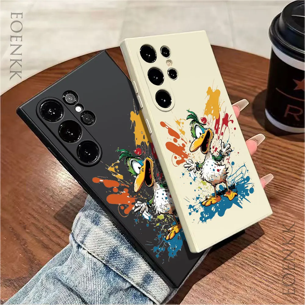 Interesting Duck Color Print Phone Case For Samsung Galaxy S24 S23 S22 S21 S20 Ultra Plus FE A33 A52 A54 A72 A73 5G Soft Cover