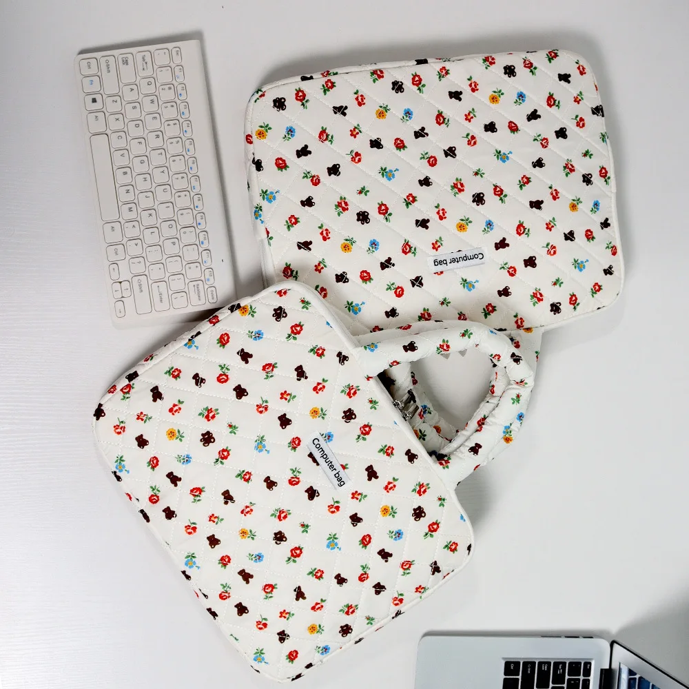 Space cotton computer storage 14-inch notebook 16-inch hand-held laptop 16.1-inch cartoon flower nylon waterproof