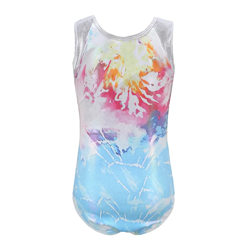 Hot Sale High Quality Cheap Kids Girls Children Sublimation Printed Spandex Rhinestones Tank Sleeveless Gymnastics Leotards