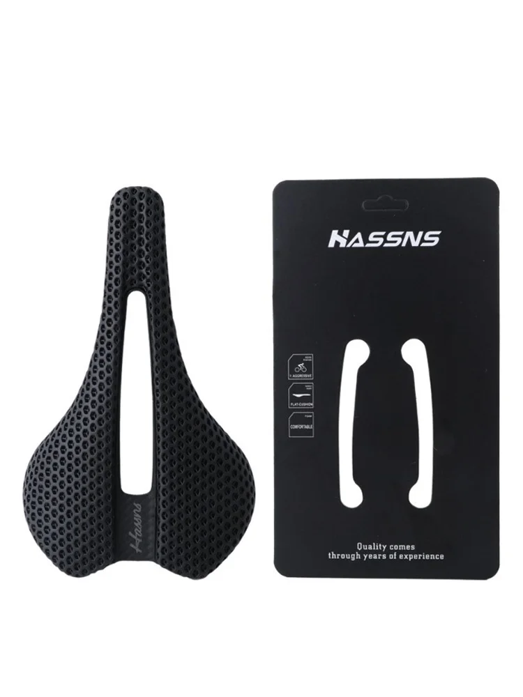 AliExpress HASSNS 3d Carbon saddle Road bicycle 3d printed saddle carbon fiber mtb Bicycle Seat cushion comfort Ultralight saddle For men