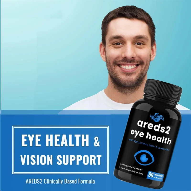 Suplementos avanzados que contienen luteína, zeaxantina y arándanos que promueven la defensa macular y con luz azul para el cuidado de los ojos