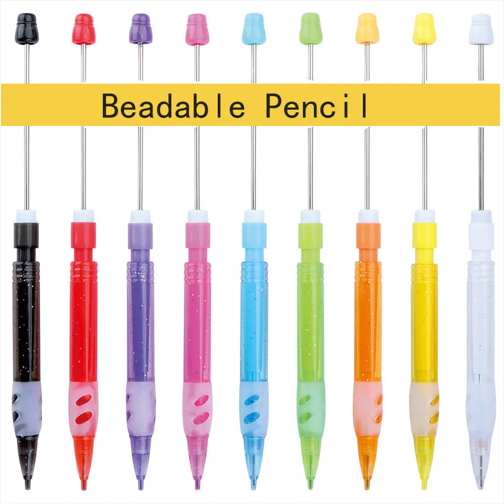 50pcs Beaded Pencil HB Writing Beaded Pencil DIY Beadable Pencils Bead Eternal Pencils Inkless Pencil Everlasting