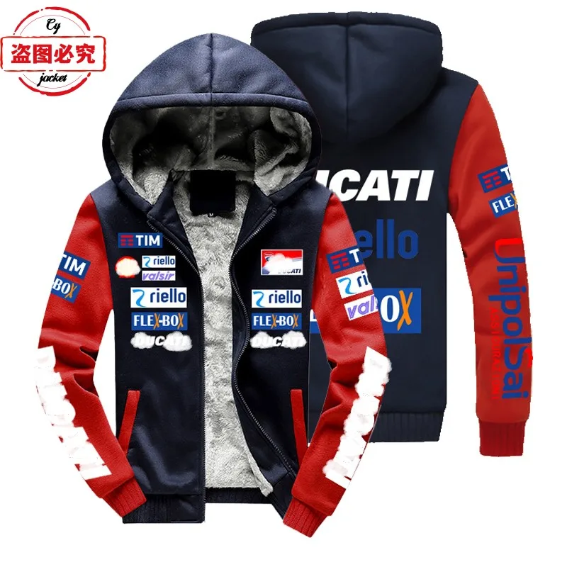 Motorcycle logo printed cycling jersey jacket sweatshirt men's fleece hoodie jacket team racing team uniform