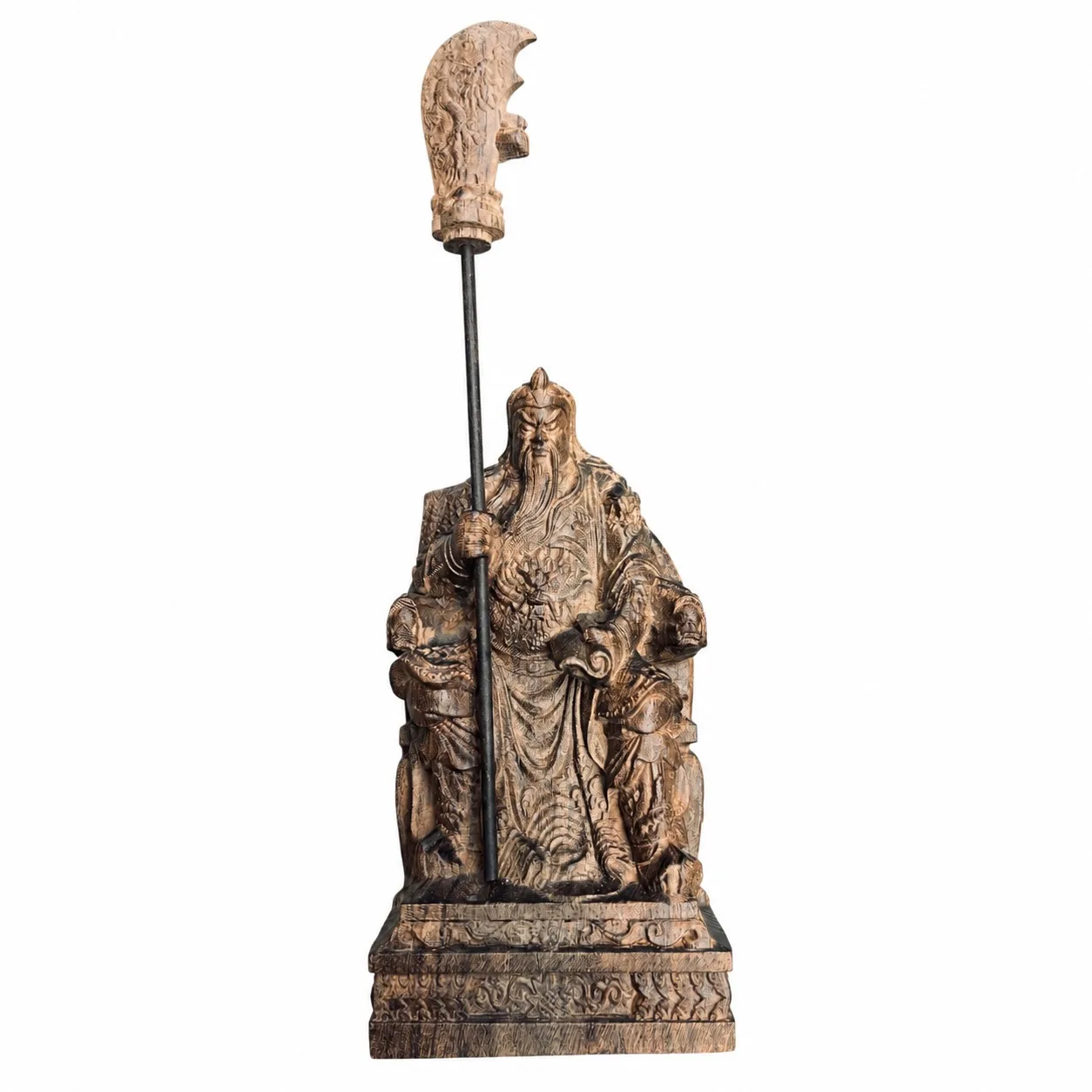 Hand Carved Vietnamese Agarwood Guan Gong Statue Reading Spring Autumn Annals for Traditional Chinese Home Office Decor Gift view 2