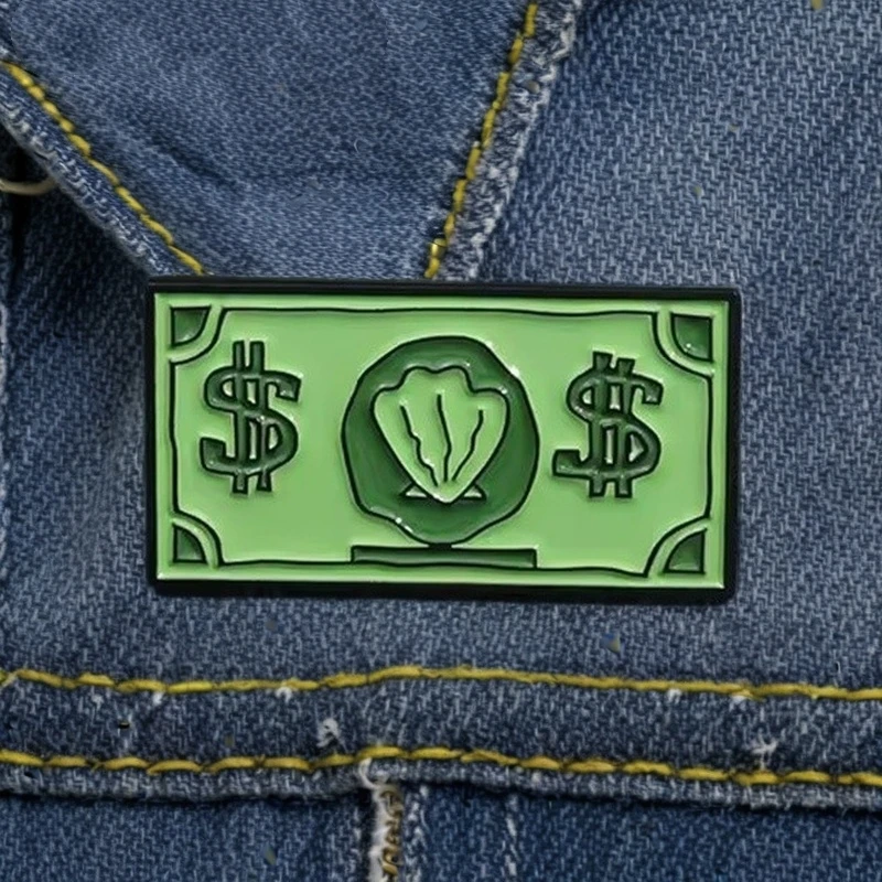 

Funny Comedy Anime Dollar Money Credit Card Enamel Pins Cartoon Anime Inspiration Metal Brooches Decorative Lapel Badges Jewelry