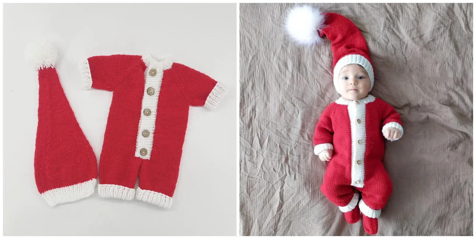 Pakaian rajut fotografi bayi, baju terusan fotografi bayi, baju monyet rajut wol Natal, properti fotografi bayi