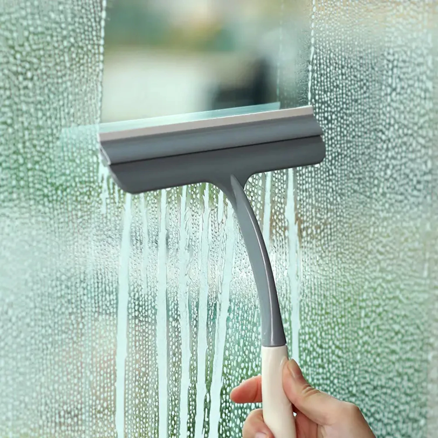 Random Color Silicone Non-Slip Glass Cleaning Wiper for Efficient and Easy Cleaning of Windows and Mirrors - 1 Piece