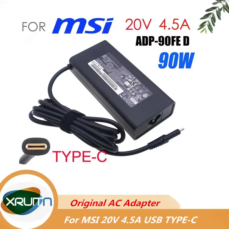 

Original 20V 4.5A 90W ADP-90FE D AC Adapter Type C For For MSI A10sc-002it Prestige 15 A10SC 14 A10RB 14 A10M A10SC Power Supply
