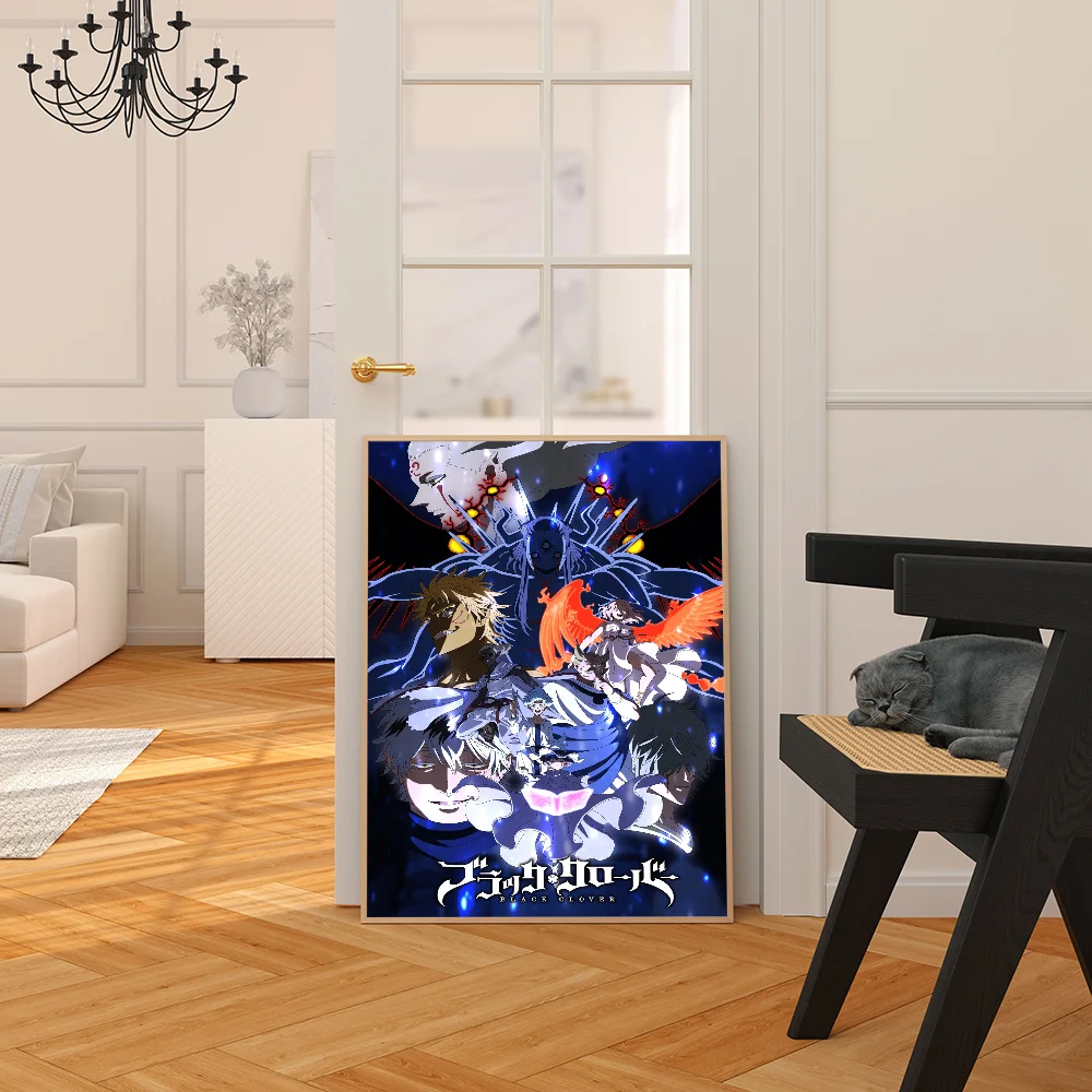 Black Clover Anime Posters Sticky HD Quality Wall Art Retro Posters For Home Kawaii Room Decor