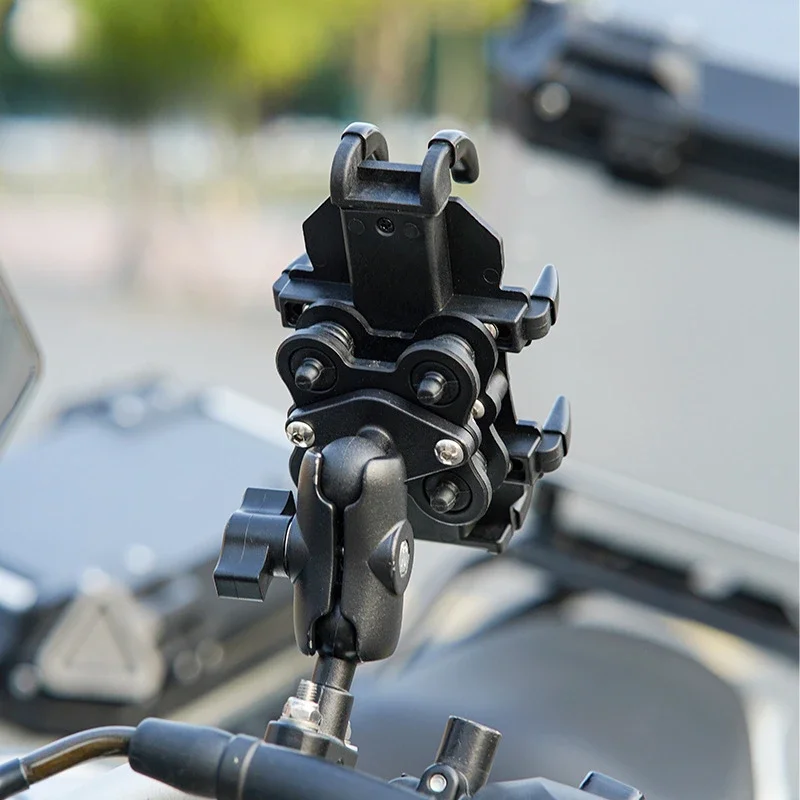 Universal Motorcycle Bike Mobile Phone Holder Aluminum Bicycle Riding Bracket Nonslip GPS Mount Handlebar Side Mirror Stand