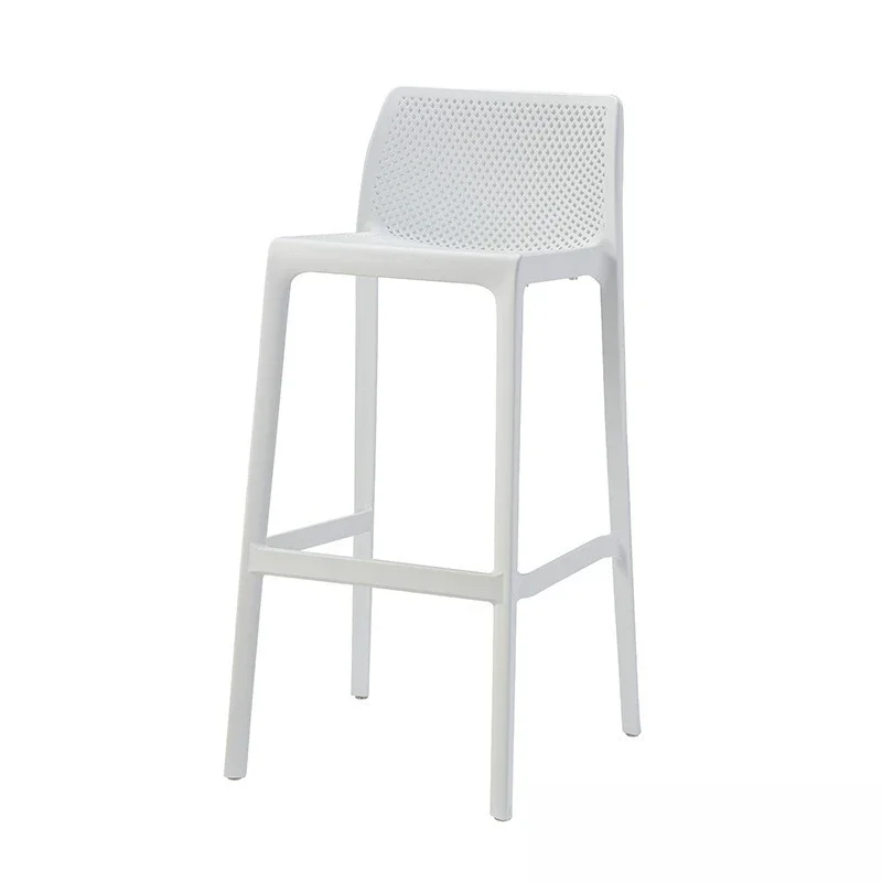 Simple Internet celebrity INS white bar stool stackable Nordic plastic bar chair