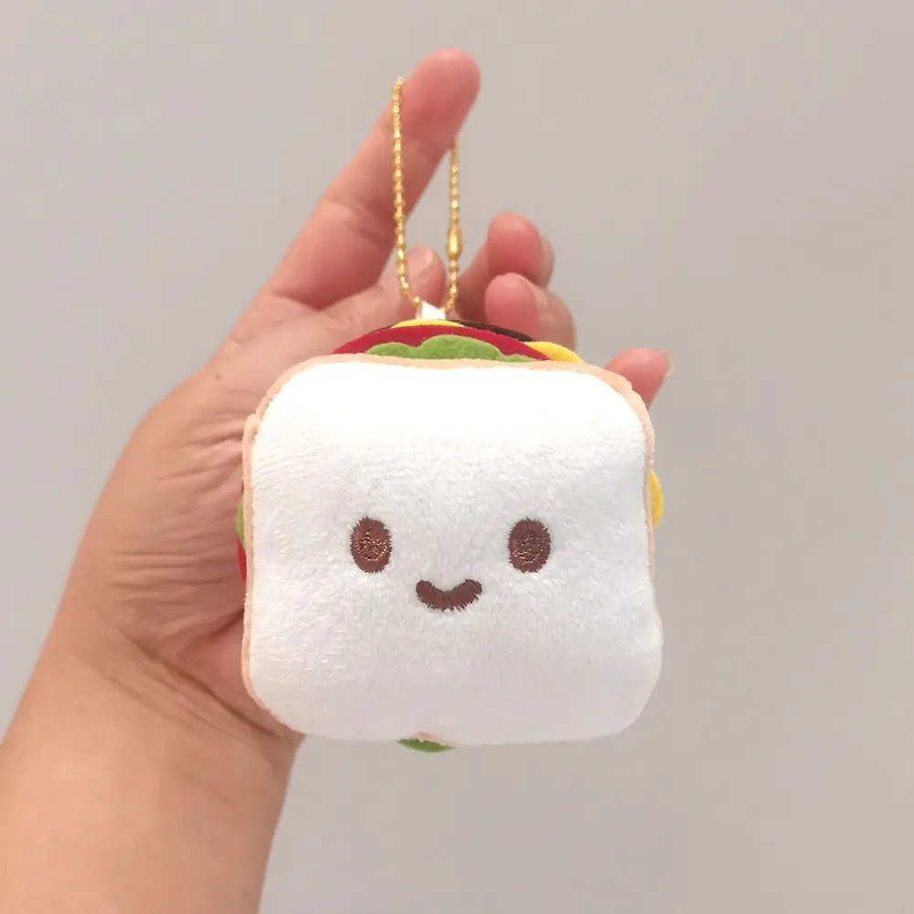 Funny Hot Dog Hamburger Doll Sandwich Kawaii Plush Pendant Bag Ornament Stuffed Food Keychains Children