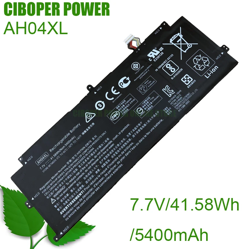 

Laptop Battery 7.7V/41.58Wh AH04XL AH04041XL HSTNN-DB7S 902402-2C2 902500-855 For Spectre X2 12-C000 C000NF C013TU C014TU Series