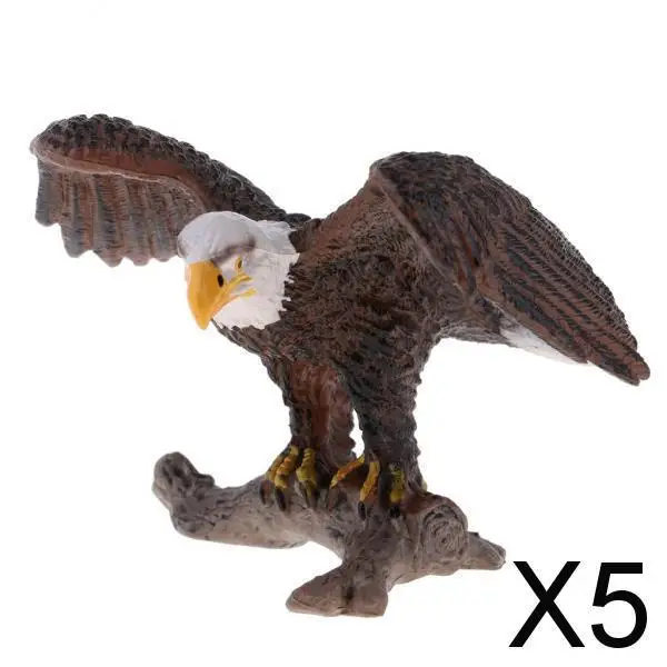 

5X Simulation Animal Model Eagle LifeLike for Home Garden Miniature Props Decor