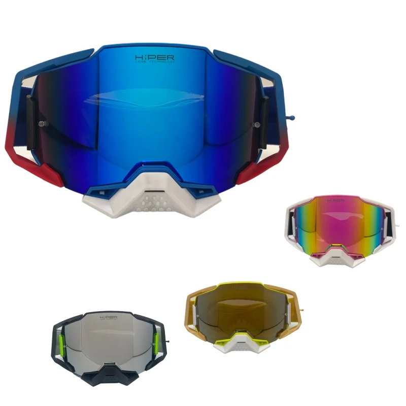 Adult All‑Terrain MX Goggles Anti‑Glare UV‑Shield Lens Flexible Shock‑Resistant Frame Helmet‑Compatible for Quad Bike
